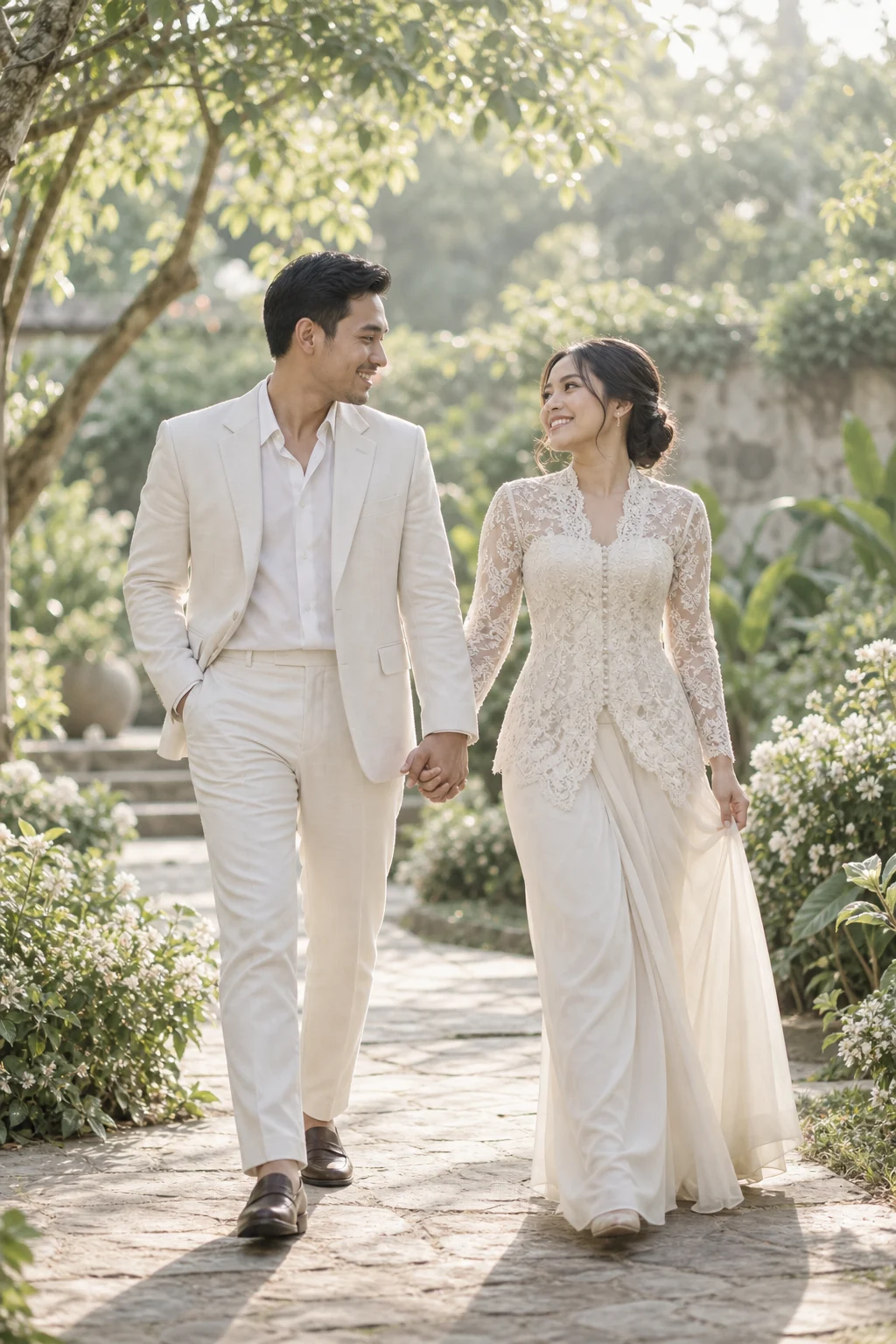 Foto pasangan pada contoh undangan Garden Vow